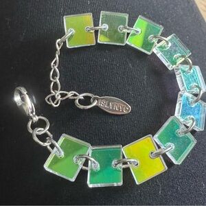 Unique Iridescent Acrylic Bracelet, by ISLYNYC, 7.5”